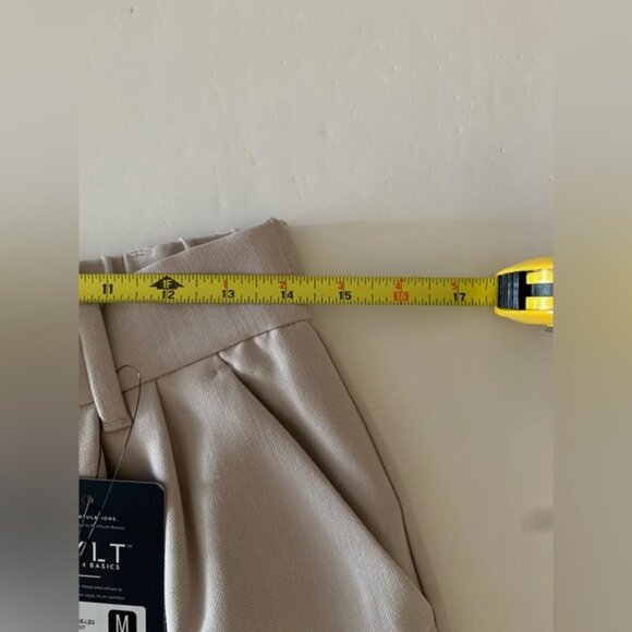 Bylt Midtown Wide Leg Pants Black Tailored High Rise Pleated Knit Women’s Size M - Picture 11 of 16